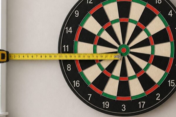 Hoe hoog moet de bullseye hangen