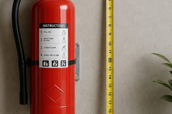 Hoe hoog moet een brandblusser hangen